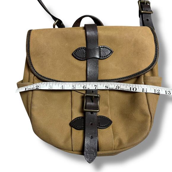 Vintage 90s Filson Small Field Bag 230 Canvas USA Made Tan Leather Crossbody - Picture 12 of 12
